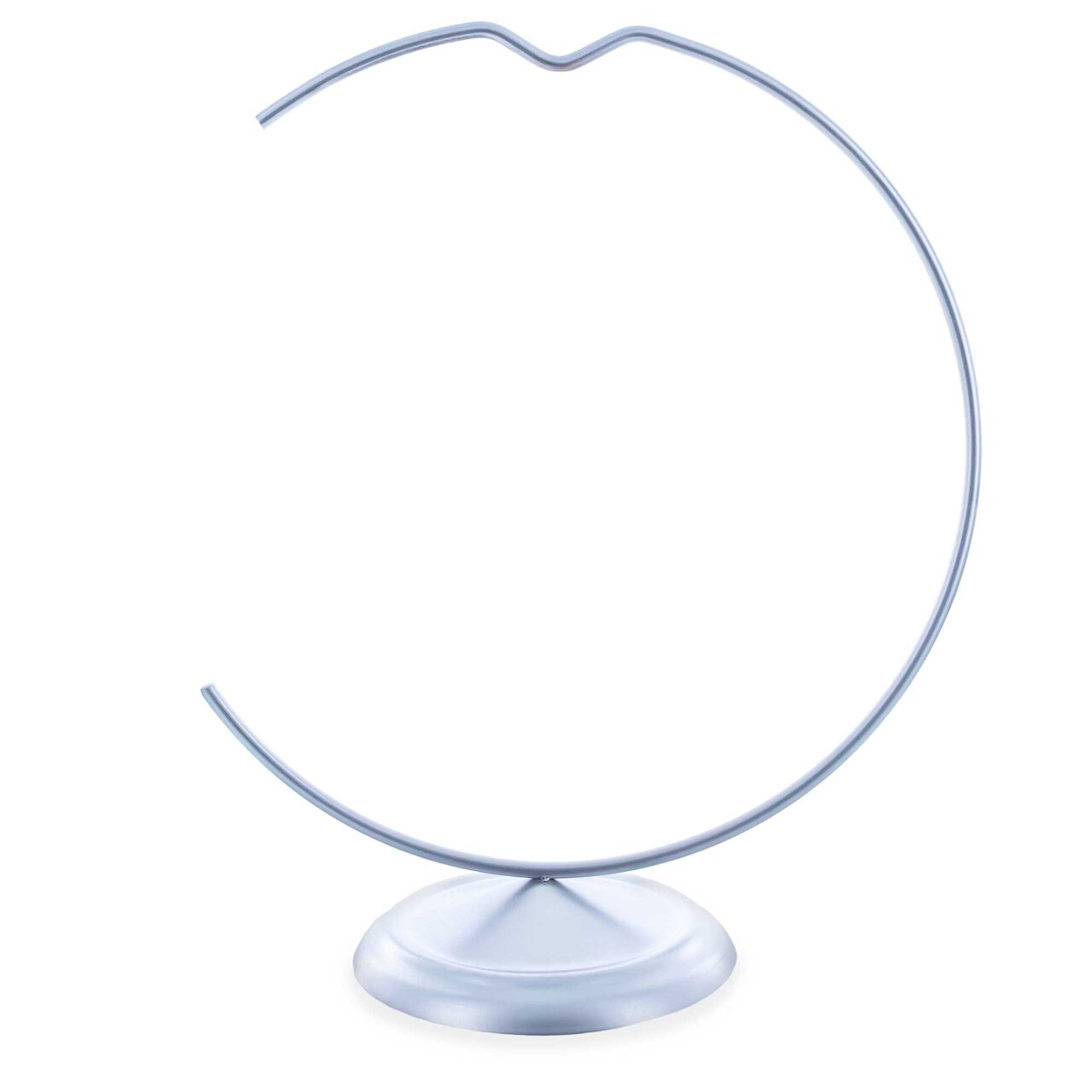 Crescent Moon with Hook Notch Silver Metal Ornament Display Stand 8.8 Inches (Poland)